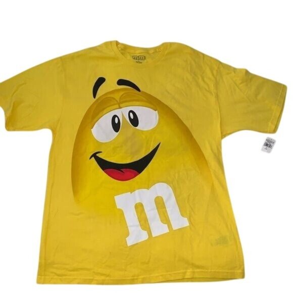 M&Ms Yellow Character T-Shirt L 100% Cotton - Picture 1 of 6